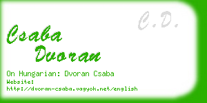 csaba dvoran business card